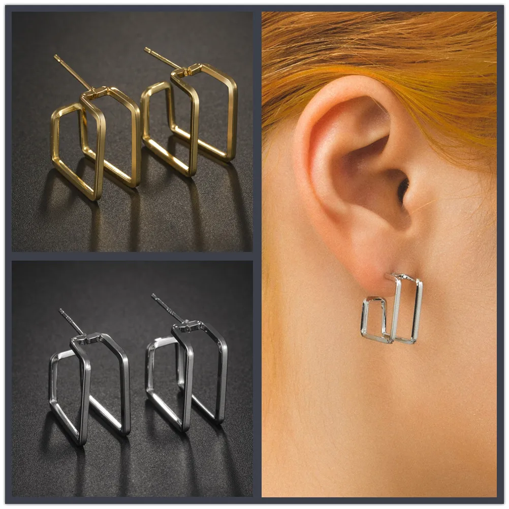 

2021 Модные Винтажные серьги-гвоздики для женщин, изысканные геометрические золотые серьги, свадебные украшения