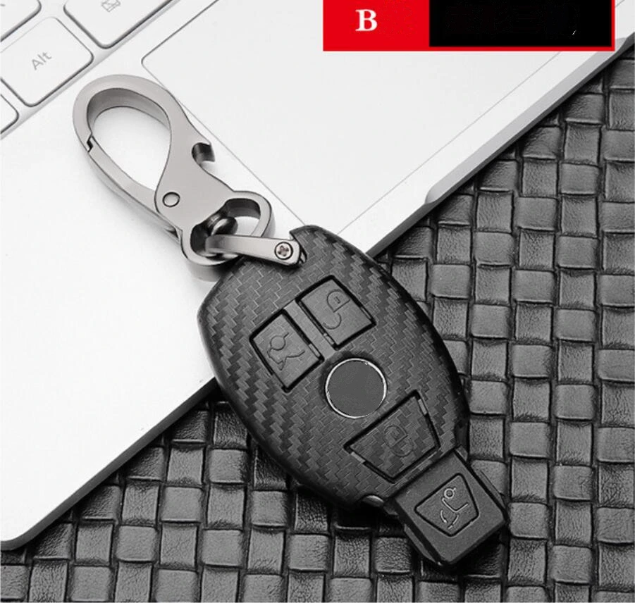 Автомобильный чехол для ключей из АБС-углеродного волокна чехол-цепь Mercedes Benz C Class