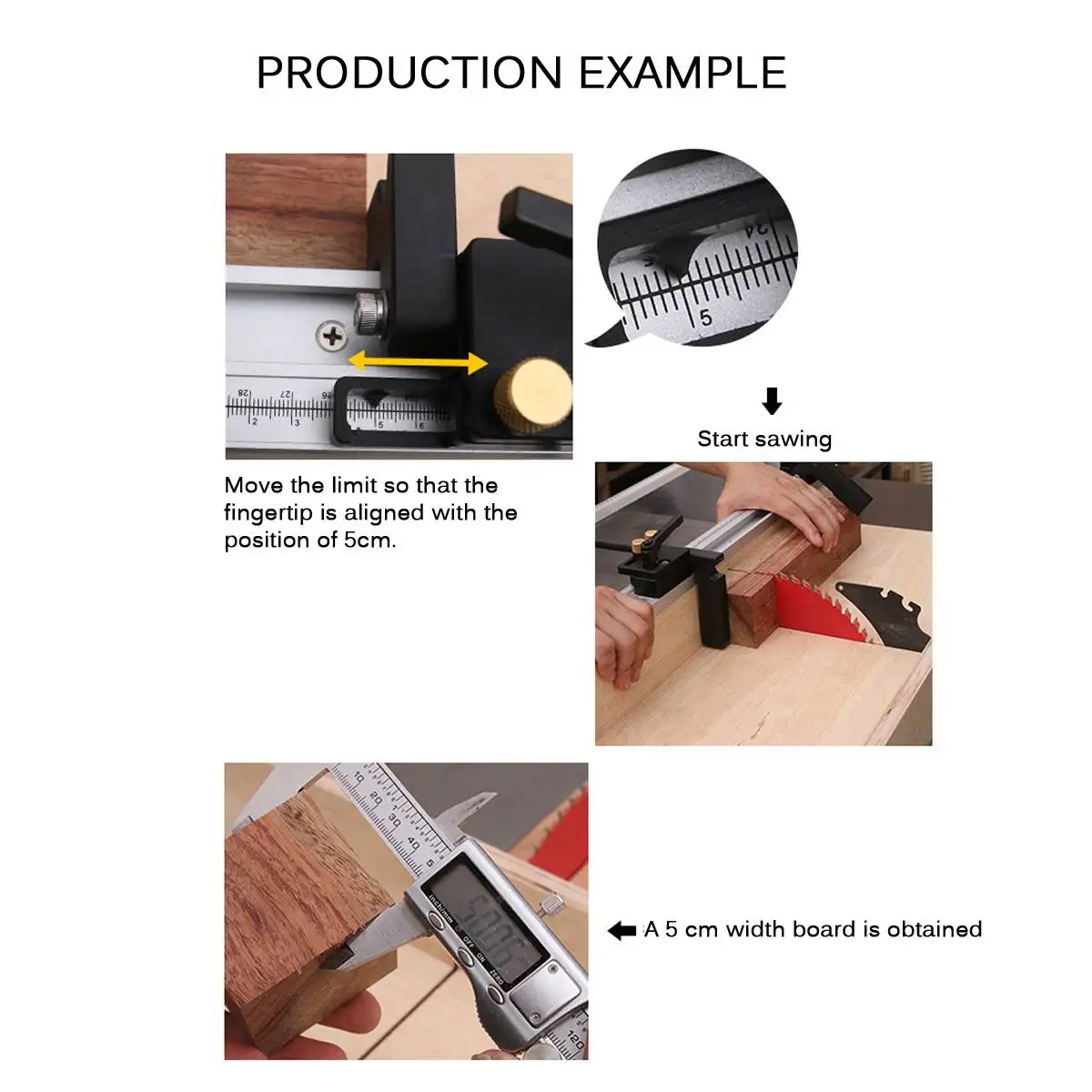 

Woodworking Aluminium Profile Fence Table Saw Fence and T Track Slot Sliding Brackets Track Stopper Miter Gauge Fence Connector