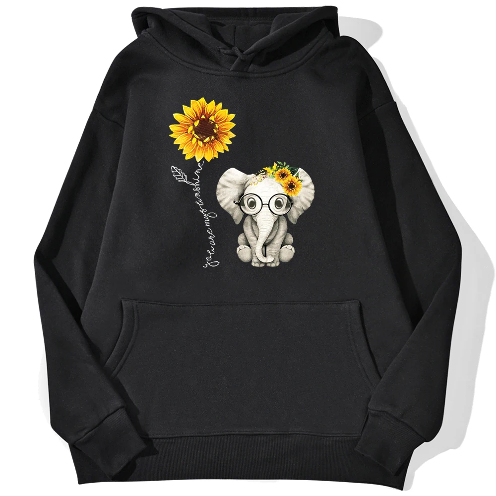 

Толстовка Женская, свободного покроя, со слоном и подсолнухом