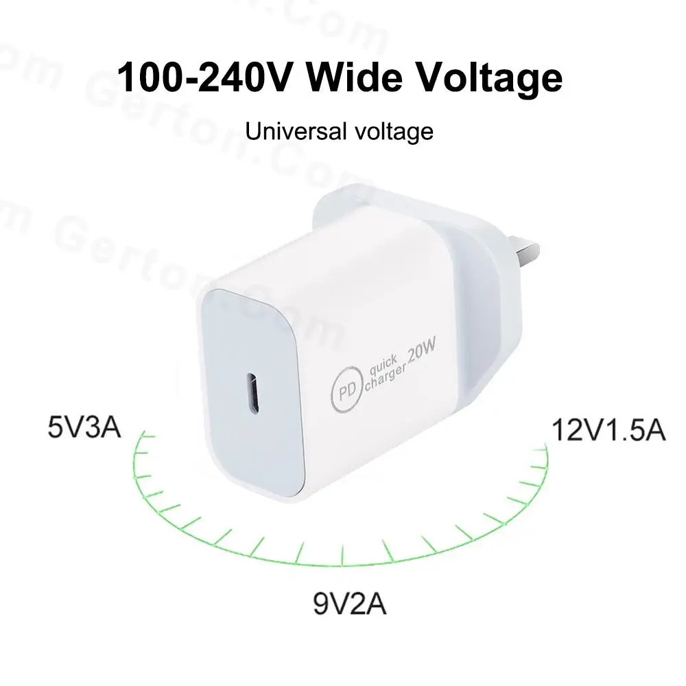 20w pd fast charger for iphone 13 12 11 eu us uk plug for iphone 13 pro max 12 11 power adapter for ipad android phones usb c free global shipping