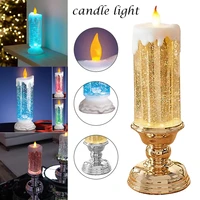 hot sale christmas rechargeable colour electronic led waterproof candle with glitter colour changing led water candle home decor