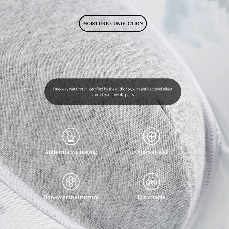 MiiOW 3PCS Retro Men Underpants Breathable Soft 3A Grade Antibacterial Moisture Absorbent Soft Elastic New Design Male Panties