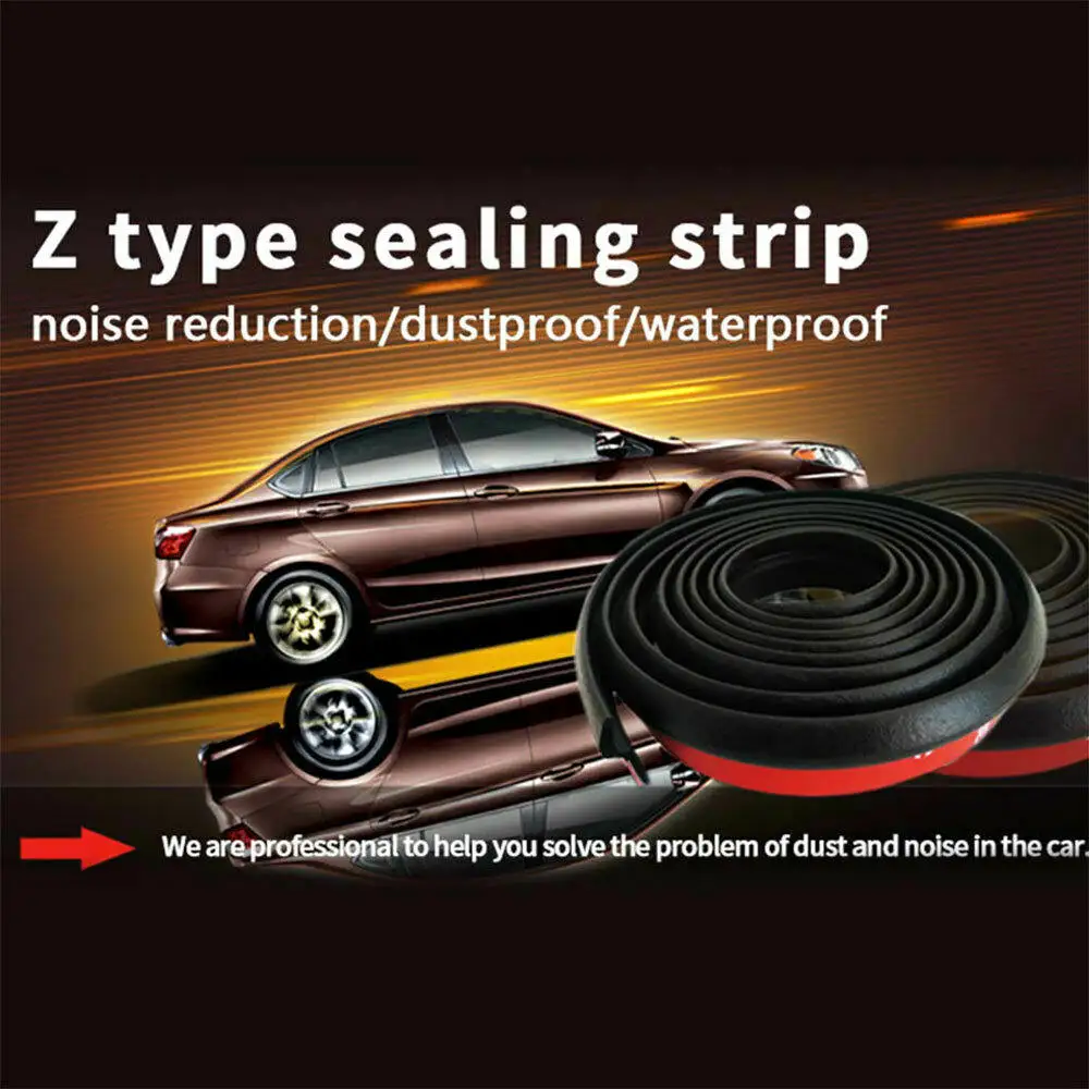

4m/6m Car Door Seal Z Type Weatherstrip Noise Insulation Sealing Rubber Strip Trim Car Door Edge Protector Waterproof Strip