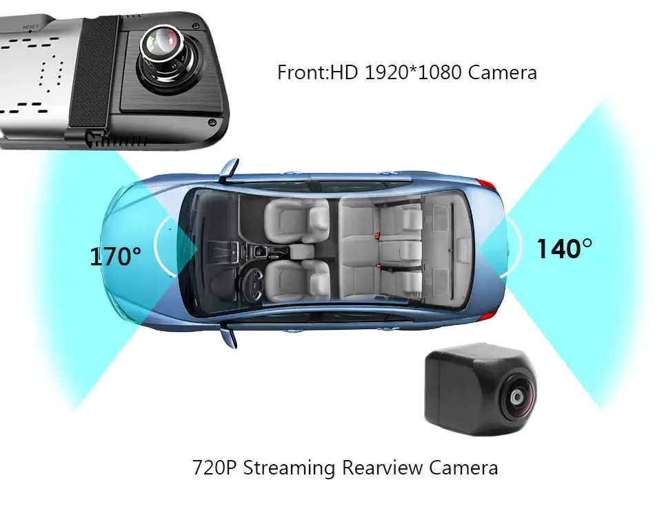 10 ''4G зеркало заднего вида Автомобильный видеорегистратор HD 1080P Авто регистратор двойной объектив рекордер WiFi ADAS gps навигация видеорегистратор резервная камера F800