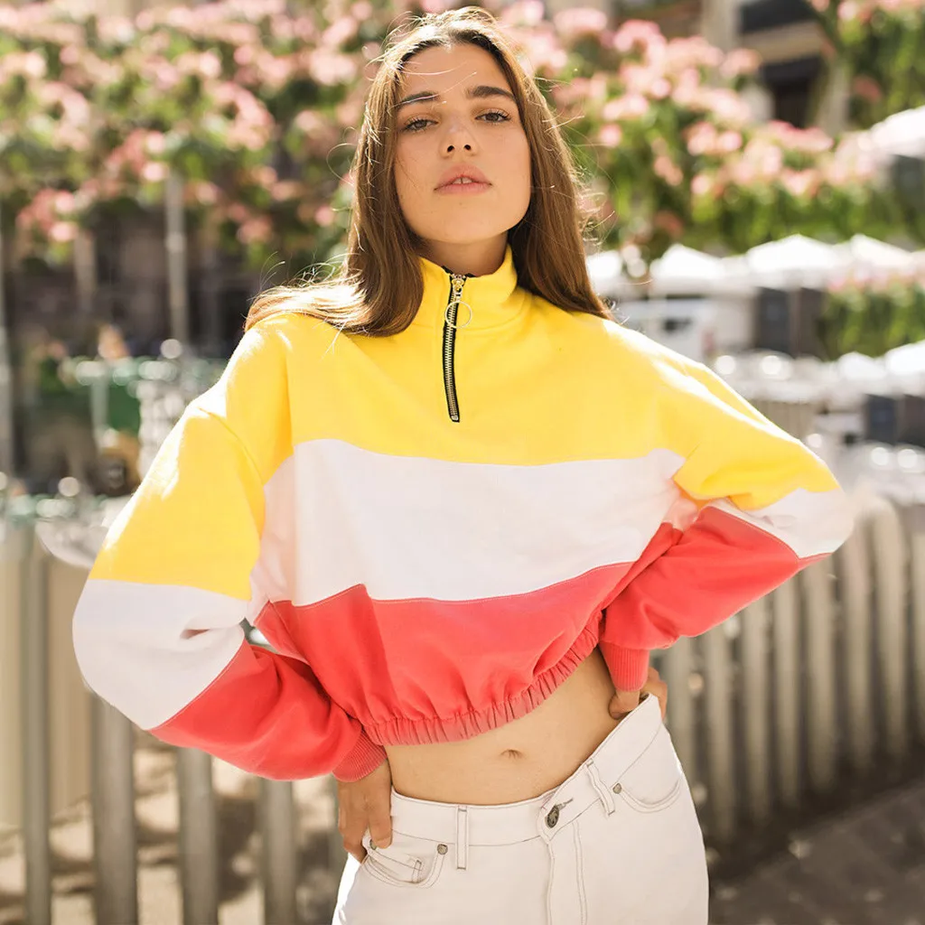 Женская модная Толстовка Kpop с длинным рукавом повседневная водолазка толстовка