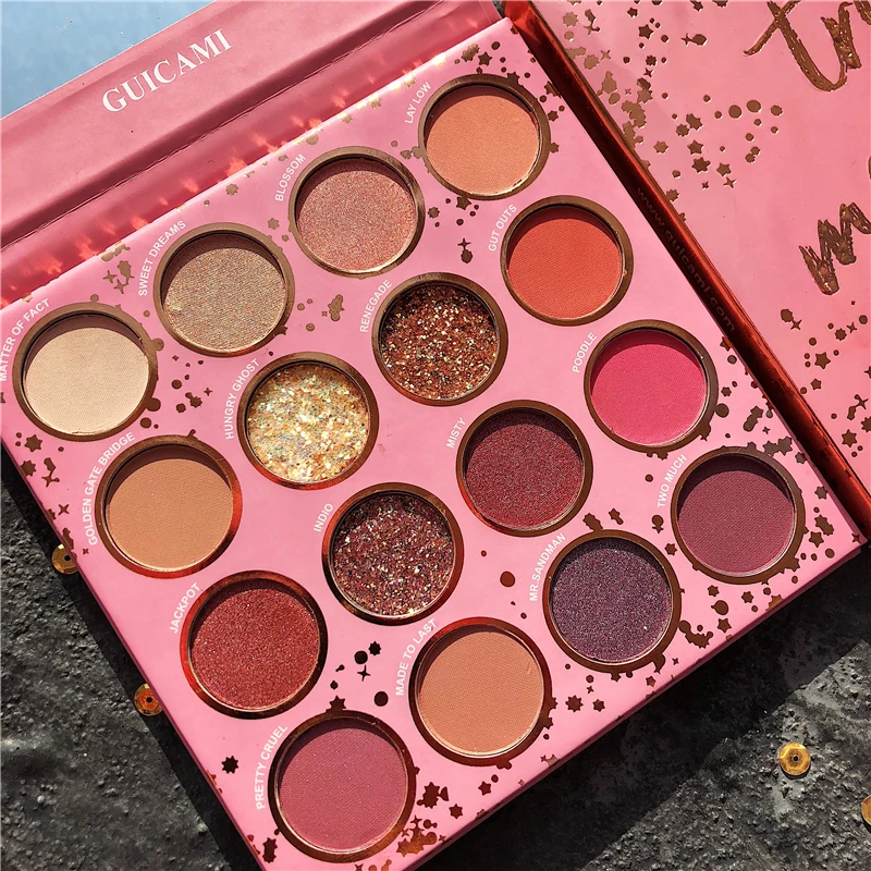 Бренд 16 цветов блестящие тени для век Палитра мерцающие матовые телесный