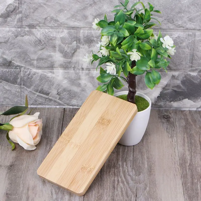

Rectangle Shape Bamboo Saucer Plant Tray Mini Plant Flower Pot Stand Favor Succulent Pot Tray Simple Elegant Design Home Balcony