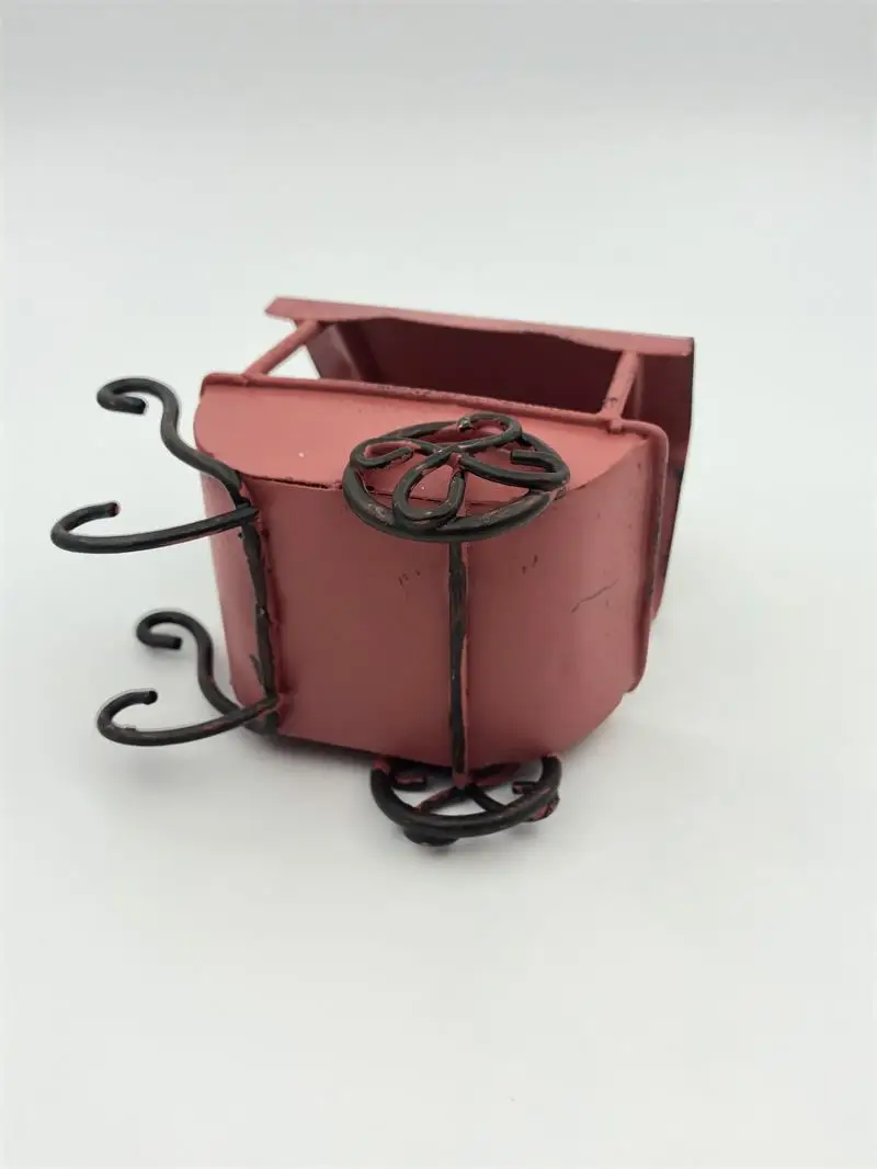 6Pcs/Lot 8.5x5.5xH8.5CM Mini garden carts iron wagons Francais Bonne journee Dollhouse Accessories antique red building | Дом и сад