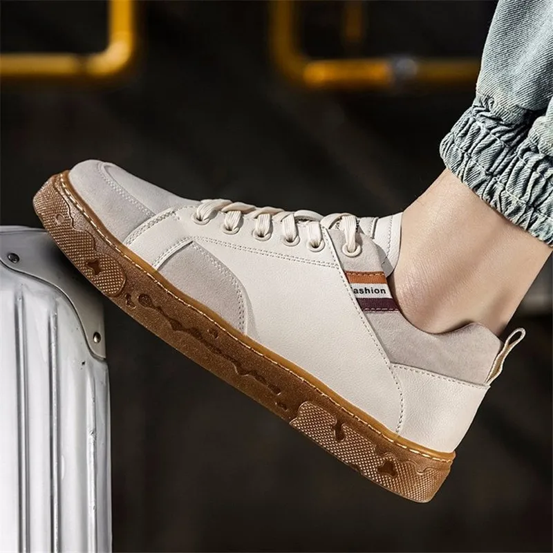 

Walking Flat Men Fashion For Outdoor Casual Shoes Man Low-Top Skateboard Non-Slip Comfortable Shallow Mouth Frenulum Footwear