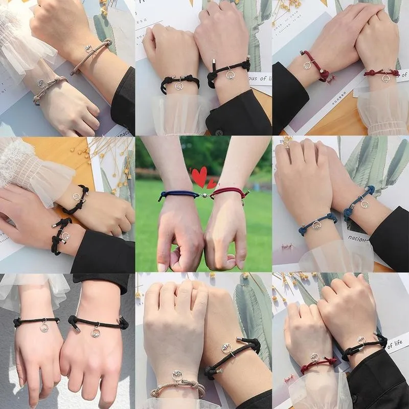 Браслеты для пар креативные магнитные браслеты влюбленных с расстоянием