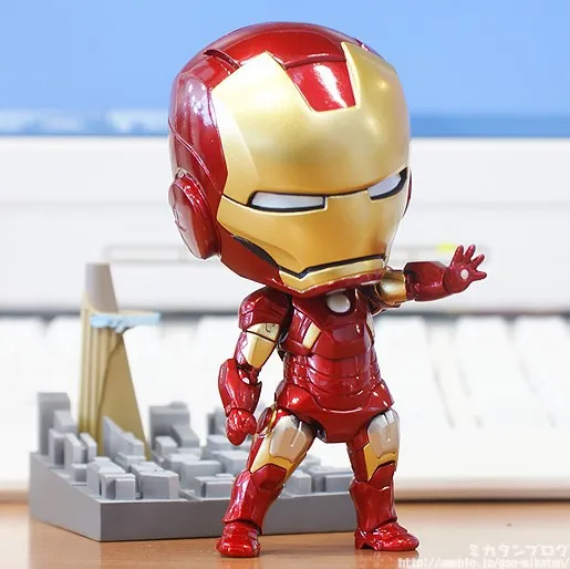 

Mark7 Marvel Avengers Cute 4" Iron Man Tony Stark Set PVC Action Figure Collection Model Toys
