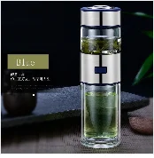 Curge Стекло Чай Кубок кружки с крышкой Чай Infuser стеклянный, с двойными стенками чашка для Кофе бутылка-термос для стакан для воды Стекло бутылка для воды