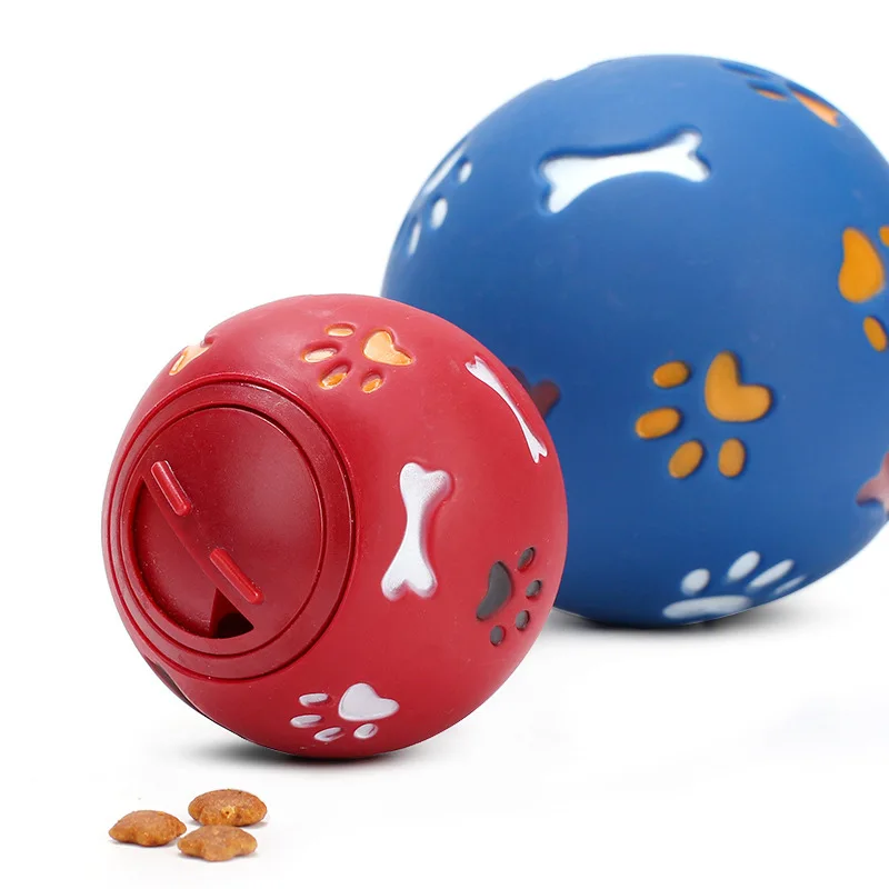 

Red and blue pet puzzle rubber food spill ball adjustable dog toy anti-boring artifact for large, medium and small dogs