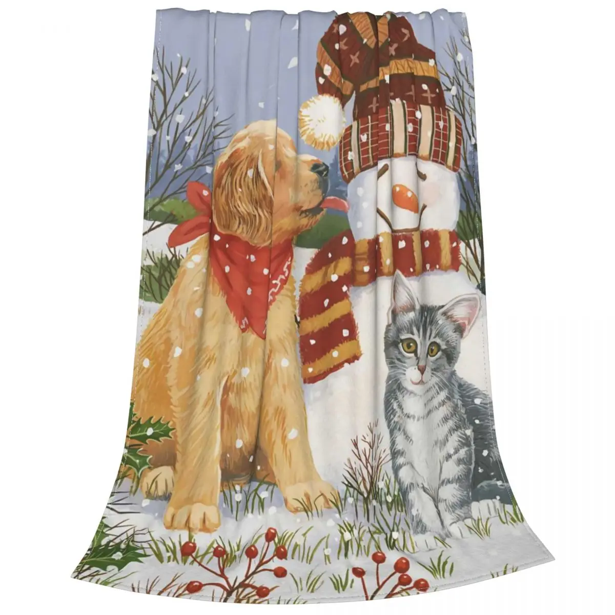 Рождественское одеяло для собак и кошек новинка 2022 года мягкое дышащее Флисовое
