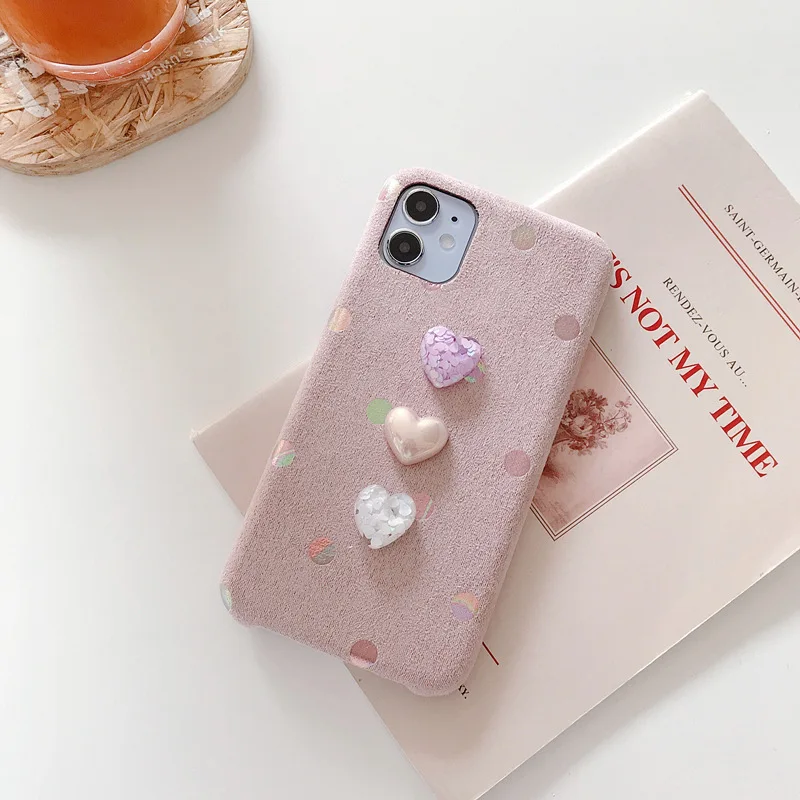 

Simple wave dot love mobile phone case for iPhone11 12Pro Max mini X XR XS XSMax 8 7PluS anti-drop protective back cover