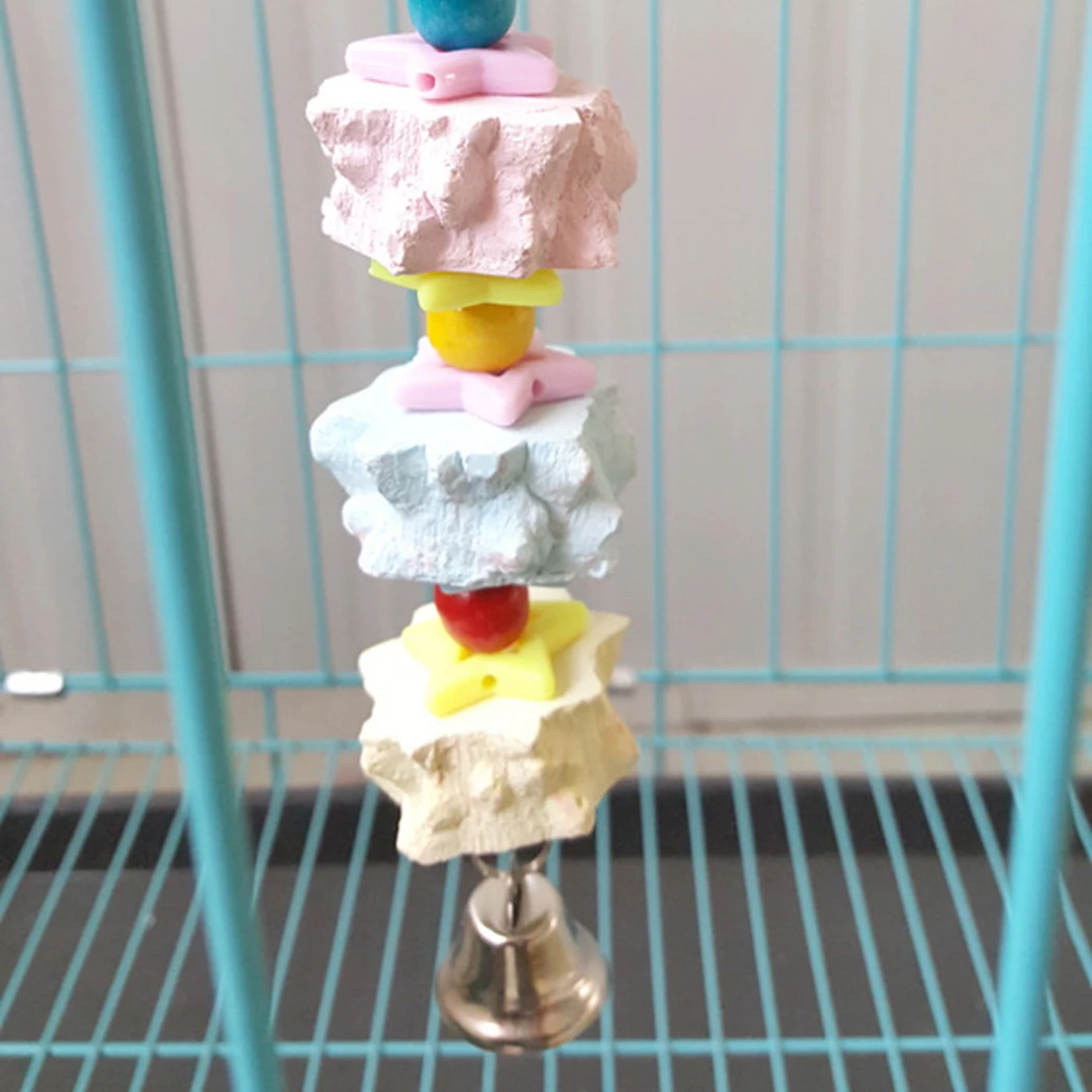 Забавные игрушки попугая деревянные птицы стоящая Жевательная стойка шарик в