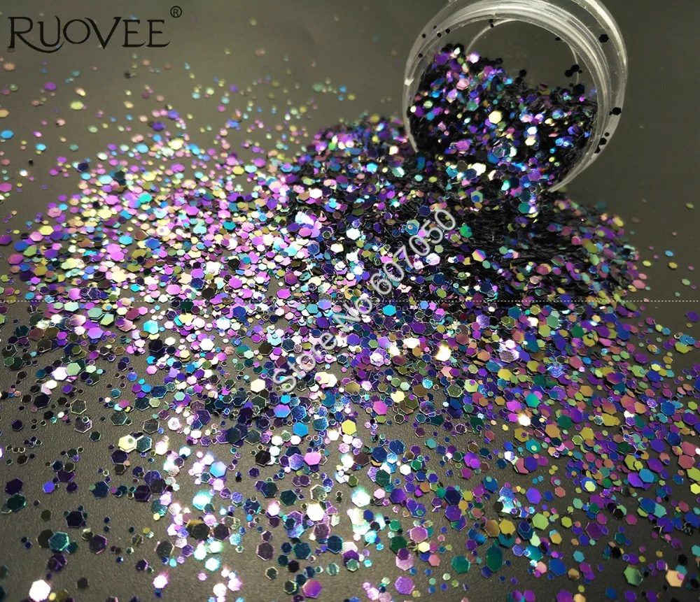 

021#Chameleon COLOR Glitter Mix Metallic Luster Hexagon Shape Nail Art for Craft Decorations Makeup Facepainting DIY Accessories