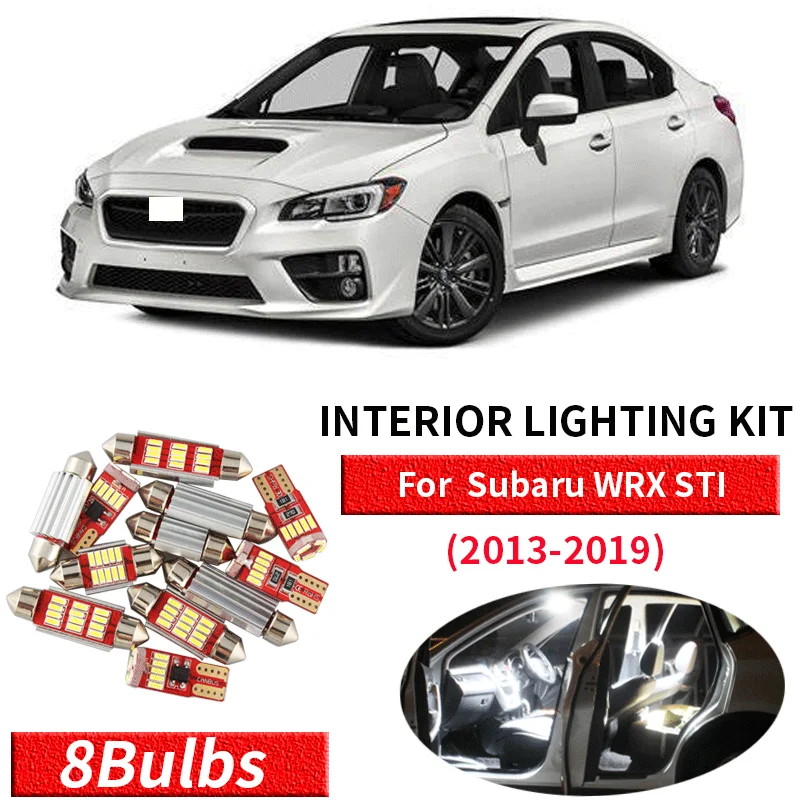 Комплект светодиодного освещения для салона 8x Canbus без ошибок посылка 2013-2019 Subaru WRX