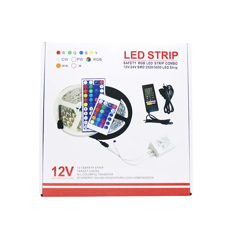 

SZYOUMY 5 м RGB Светодиодная лента 5050 неводостойкая 300 светодиодов RGB лента 60 светодиодов/м + 44 клавиши ИК пульт дистанционного управления блистер...