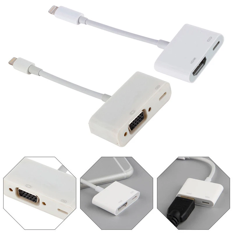 VGA/HDMI цифровой av кабель адаптер для Apple iPhone 6 7 8 Plus iPad| |