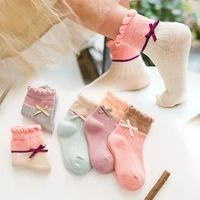 2021 sweet baby socks long tube socks cute princess baby girls socks knee high bow socks for girl kids children leg warmer boot