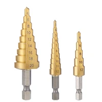 4 20mm 4 12mm large straight groove step drill bit hole titanium coated wood metal hole cutter core drill bit