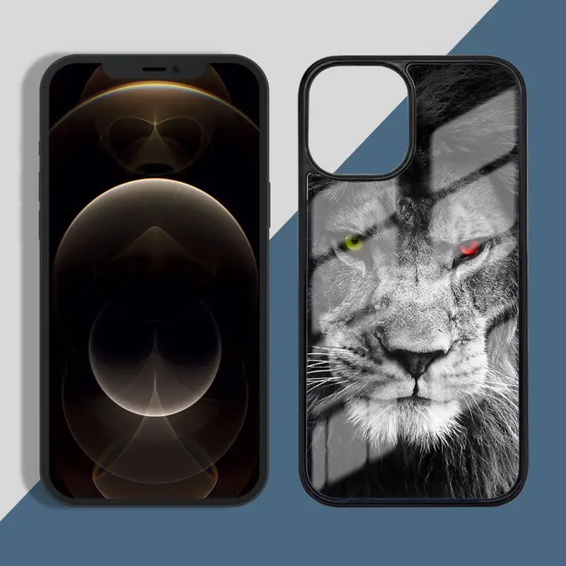

Lion tiger animal cool Phone Case PC for iPhone 11 12 pro XS MAX 8 7 6 6S Plus X 5S SE 2020 XR