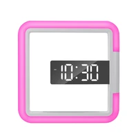 mirror battery rgb seven color square table alarm operated led digital clock