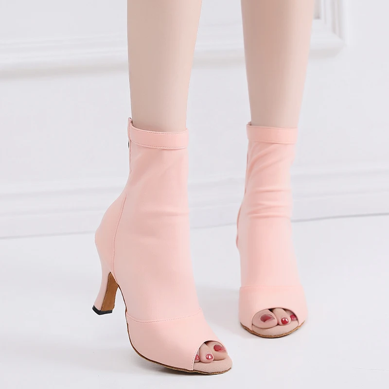 Ботинки женские для бальных танцев на тонком каблуке 8 5/10/11 см | Спорт и