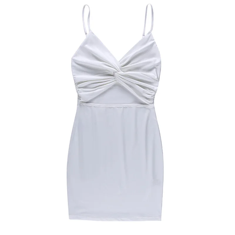 

Summer Women's Dress with Backpack Hip One Step Short Skirt 2021 New Twisted Sexy Hollow Sling Mini Skirt