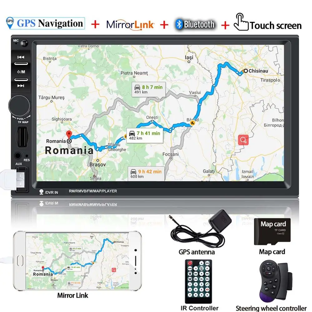 2 din car radio gps auto radios navigation multimedia player touch screen vehicle GPS navi double din autoradio
