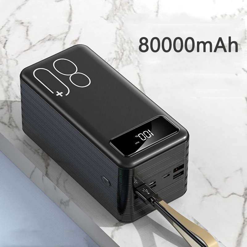 Портативное зарядное устройство 80000 мАч портативное Внешнее для Xiaomi Mi iPhone |