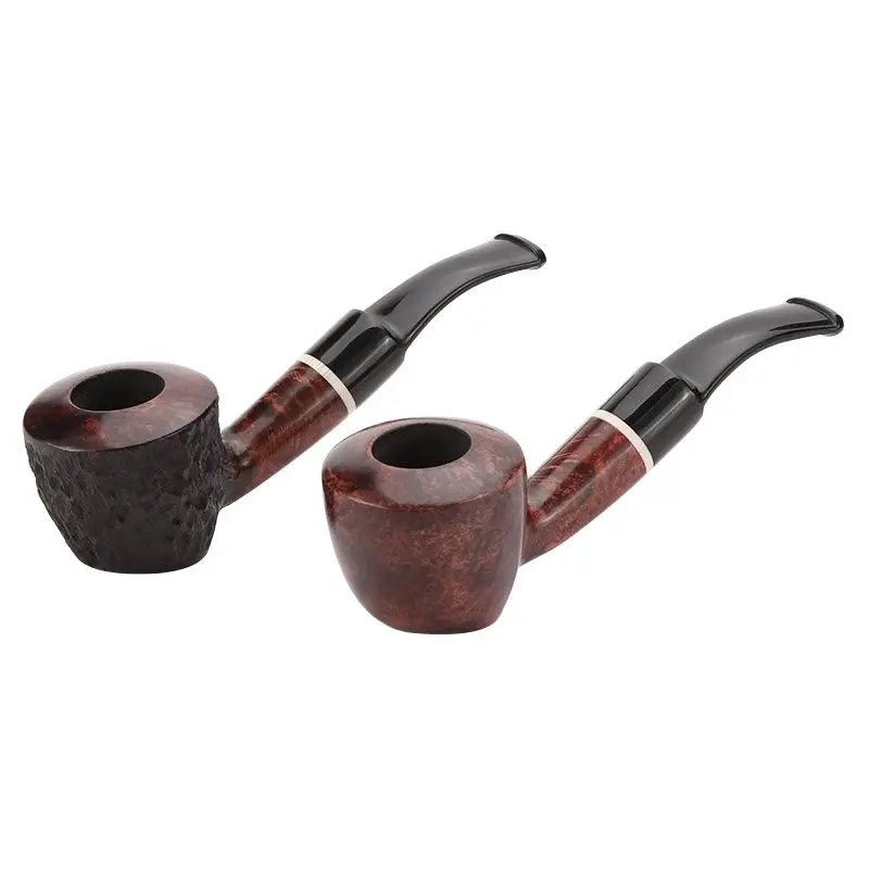 

New Smoking Tobacco Pipe Set Smoke Grinder Herb 13.6cm Length Portable Bent Briar Wooden Pipe For Smoking Accessories