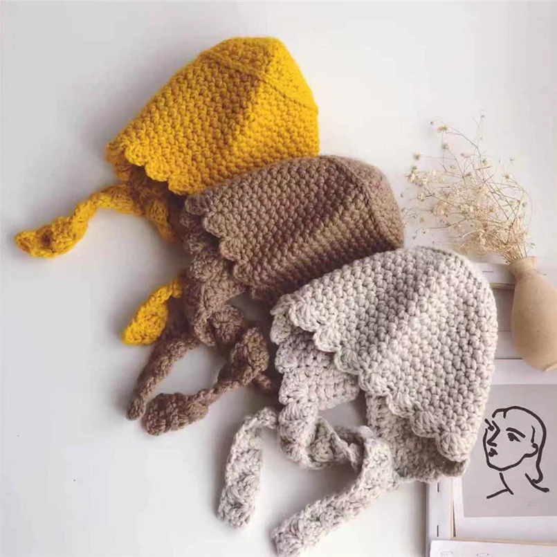 0 3Yrs для новорожденных хлопковые шапочки детей Трикотажные пшеницы дизайнерская