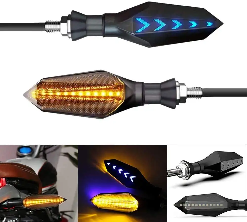 

Motorcycle Indicators Flowing LED Turn Signal Lights 12 LED Bulbs Motorbike Turn Signal Lamp Universal 12V LED Turn Signal Light