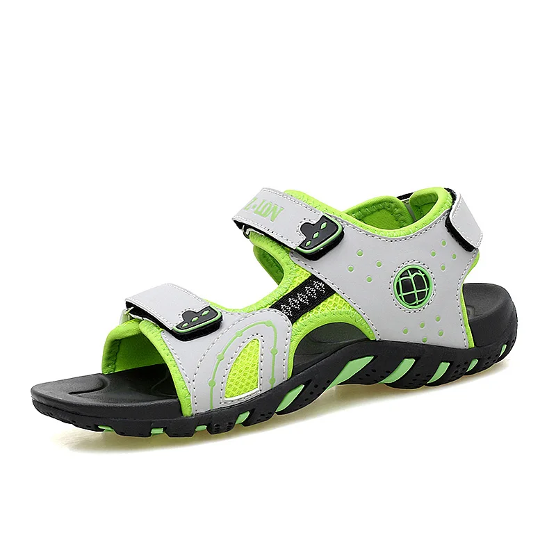 Neon Green Детская летняя повседневная обувь для отдыха; коллекция года; легкие спортивные пляжные сандалии для плавания и пеших прогулок; открытая детская обувь - Цвет: Neon Green
