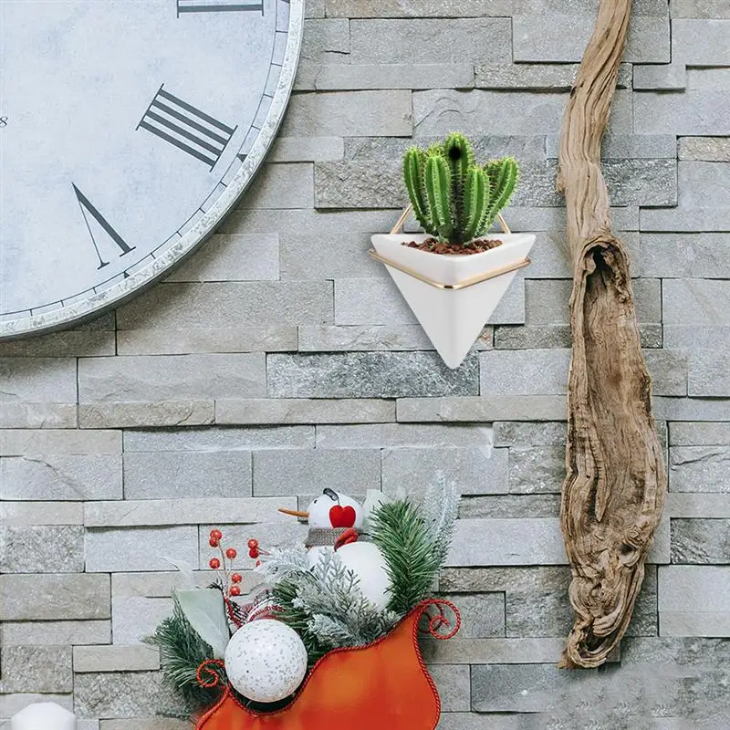 2 Sets Iron Triangle Hanging Hydroponic Flowerpot Plant Planter | Дом и сад