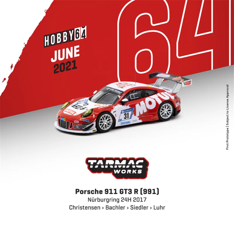 

Tarmac работает 1:64 911 GT3 R (991) Nurburgring 24h 2017 #31 литая модель автомобиля