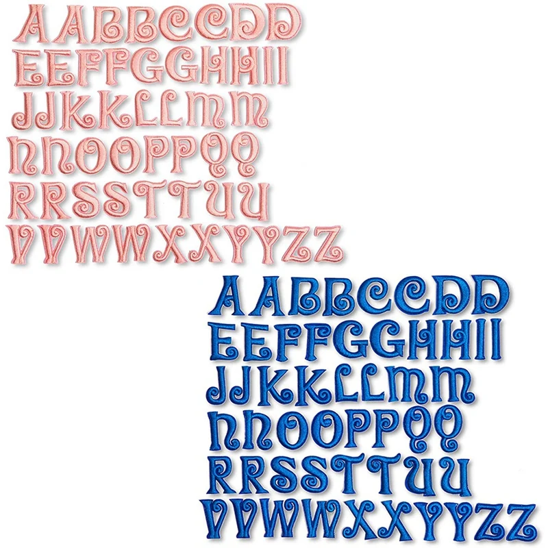 

104 PCS Iron-on Patch Pink and Blue Letter Patches A-Z Alphabet Applique Letter Patch Embroidered for Crafts and Sewing