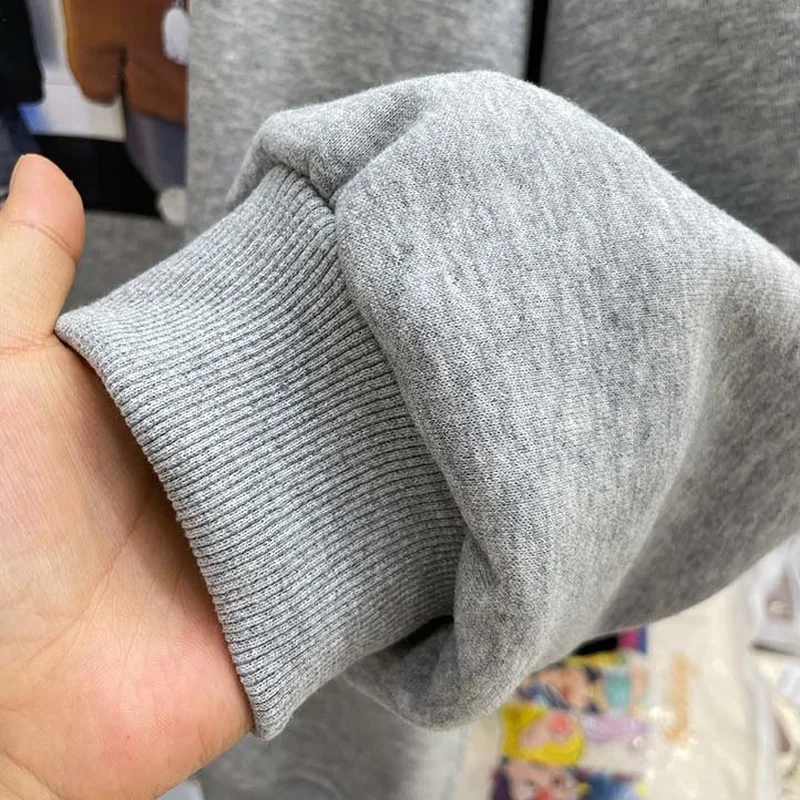 Осенне-зимние серые свитшоты женские повседневные свободные оверсайз с рисунком