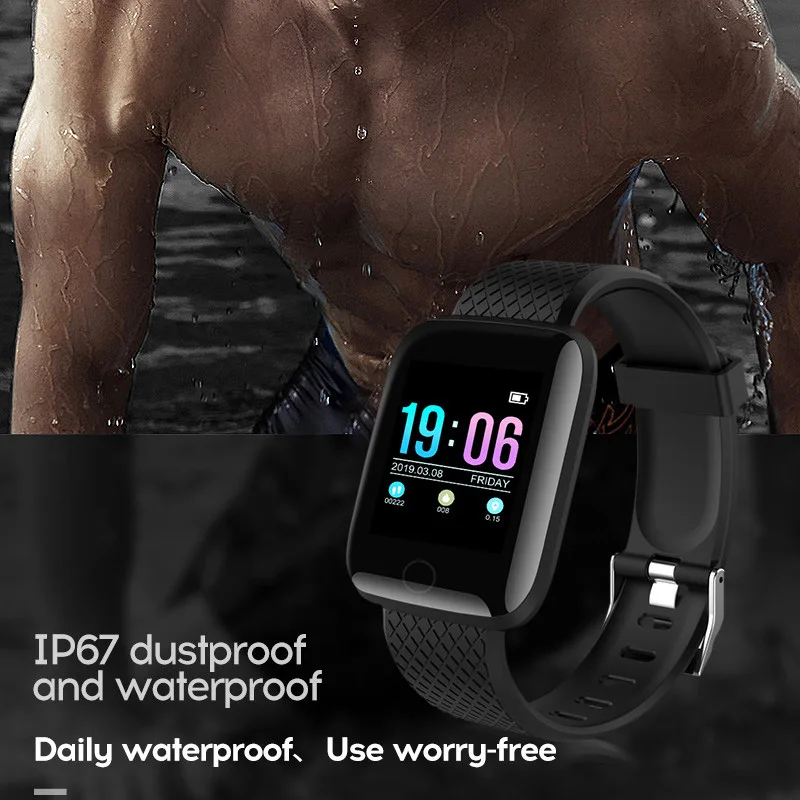 

ID116 Smart Band Sport Fitness Tracker Bluetooth Clock Support Exercise Monitoring Message Call Reminder Step Calculation Watch