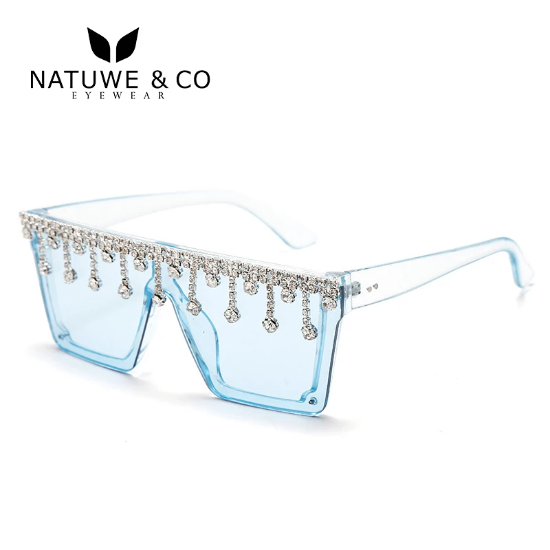 

Women Oversized PC lENS uv400 Shade Diamond Green Dripping Sunglasses