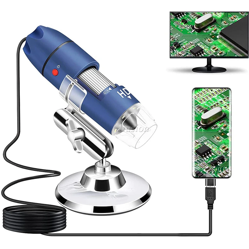 2K HD 2560x1440P USB Digital Microscope 40X to 1000X Handheld Mini Magnifier Endoscope Camera for Android Phone Wins Mac Linux
