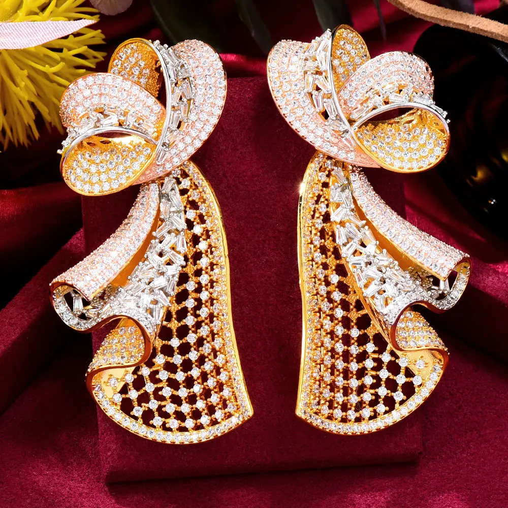 

GODKI макси с большим бантом, африканские смелые серьги для женщин, для свадебной вечеринки, Дубай, индийские ювелирные изделия, aretes de mujer, 2022