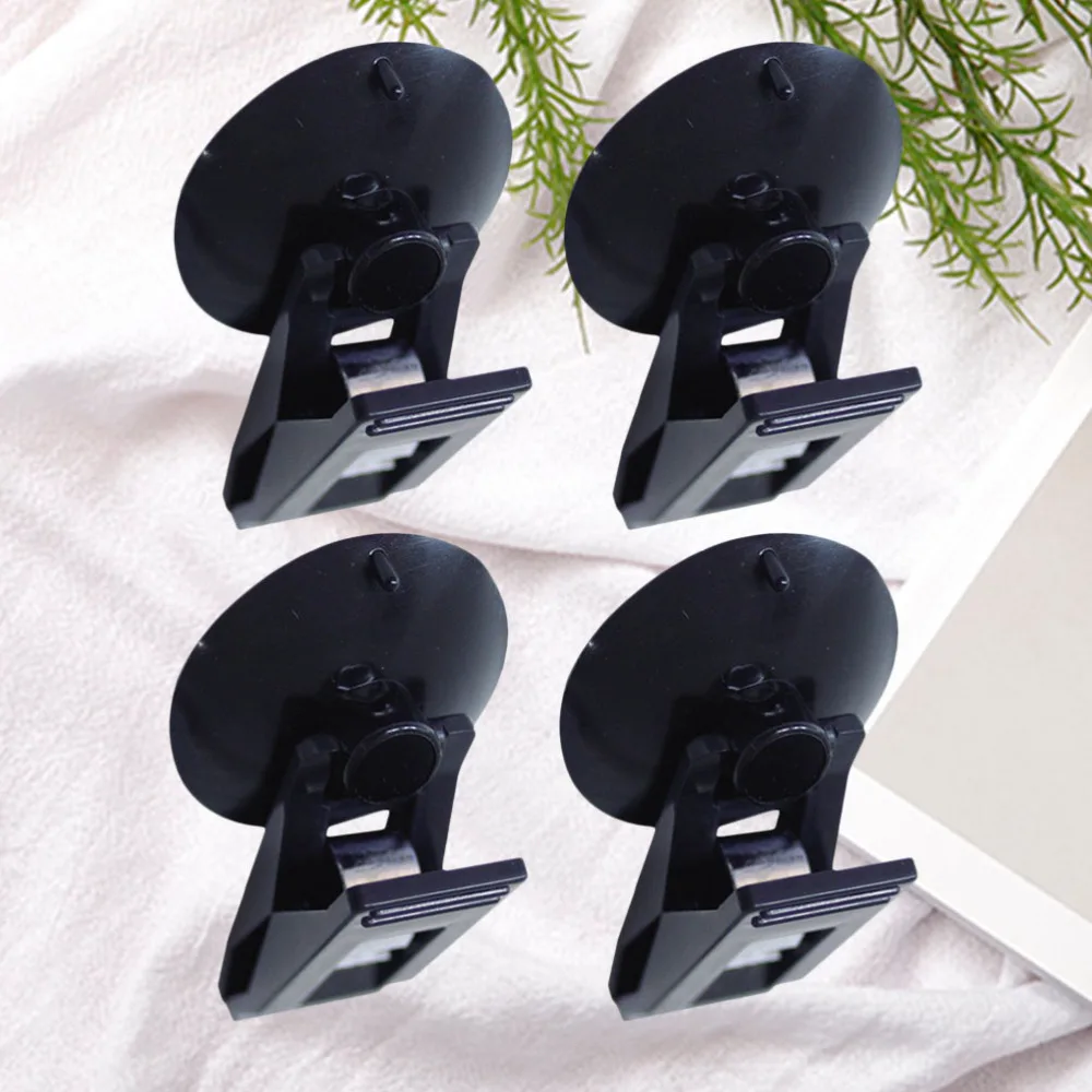 

4Pcs Multifunctional Suction Type Clips Curtain Clamp Bag Holder Storage Clip for Car Auto (Black)