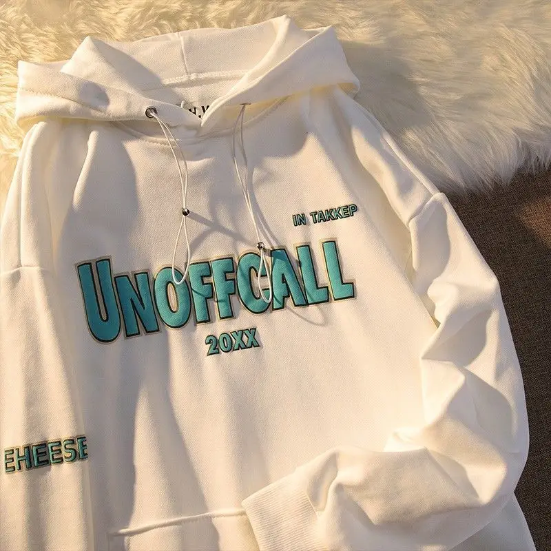 

2021 Cotton Hoodies 3D letter printing sweatshirt women Pullover Sweatshirts Loose Pocket Hip Hop Ovesize Hoodie Women Men