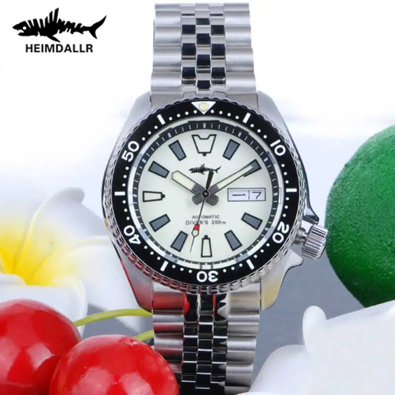 

HEIMDALLR SKX007 Automatic Watch Men Vintage Sapphire C3 Full night light 200m Waterproof Japan NH36A Movement Mechanical Watche