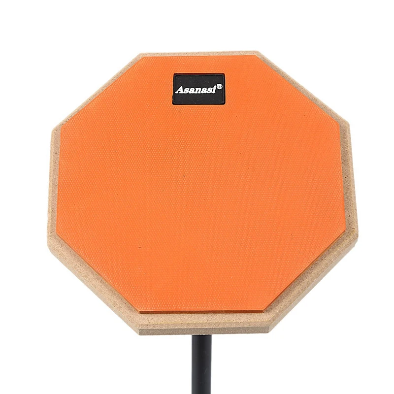 

8 Inch Orange Rubber Wooden Dumb Drum Practice Training Drum Pad with Stand with Children Rack Drums Pedal Set