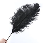 Оптовая продажа, черные натуральные страусиные перья 10 шт.лот, 15-75 см, центральные части для свадебвечерние, украшение для дома, шлейф, аксессуары для рукоделия